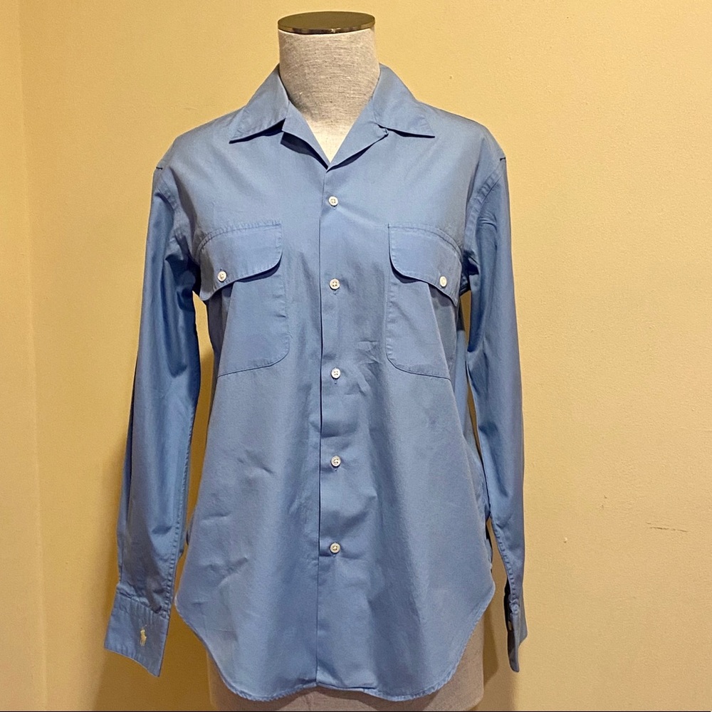 RALPH LAUREN Blue Long-Sleeve Button-Down Shirt